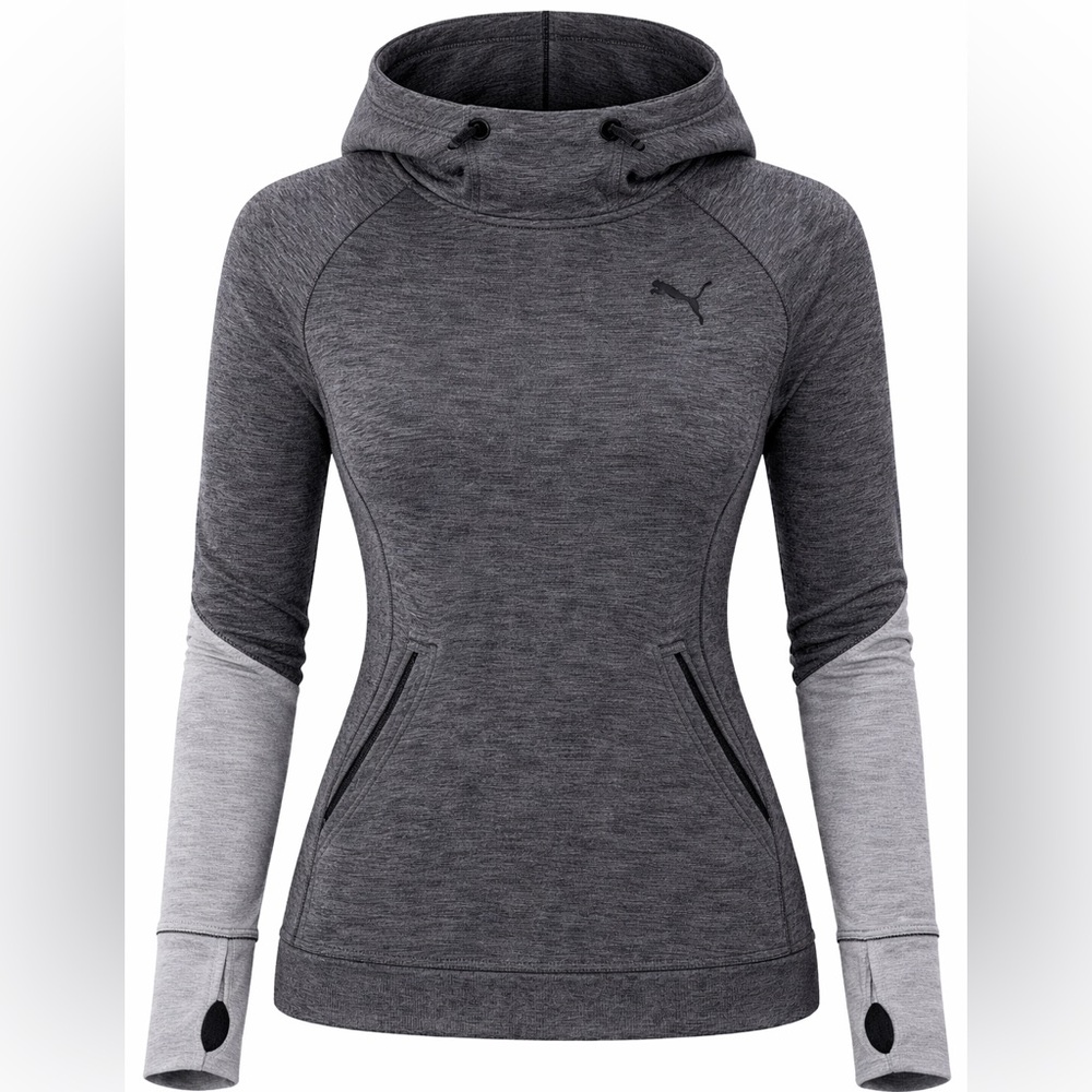 Puma Women’s Charcoal and Light Gray Hooded Pullover